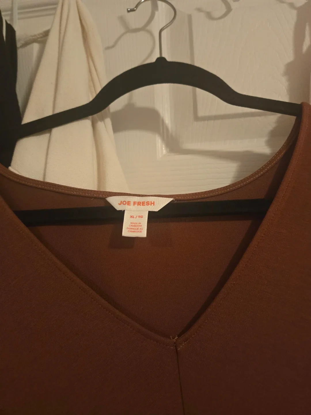 Joe Fresh Brown V-Neck T-Shirt Dress