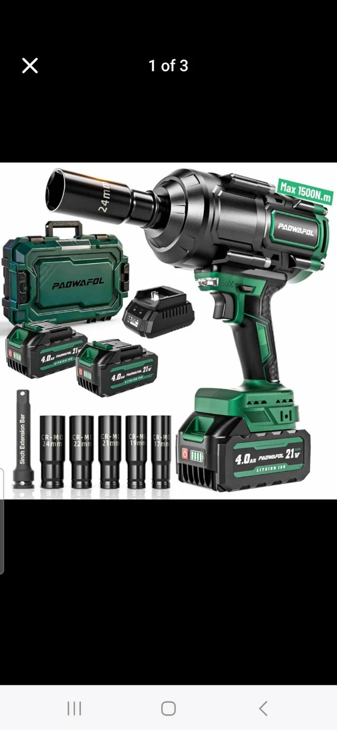 SEESII 21V Cordless Impact Wrench Kit