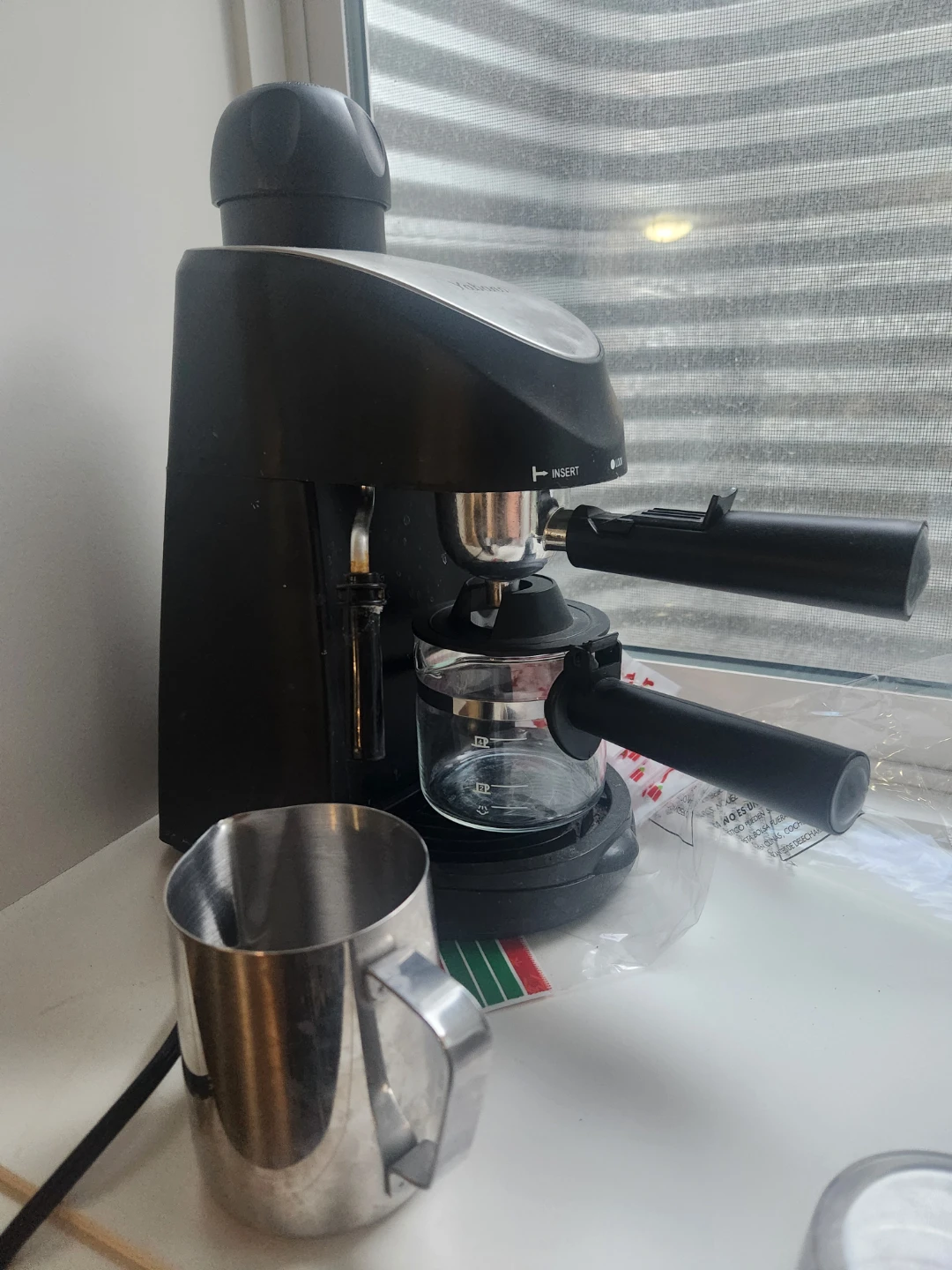 Yabano Espresso Machine and Milk Frothing Pitcher