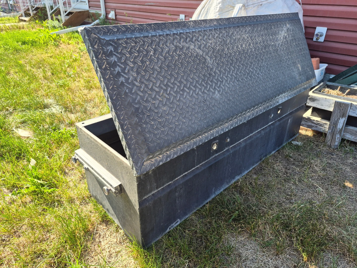Large Black Metal Truck Toolbox