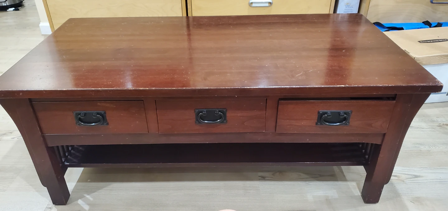 Pottery Barn Wooden Coffee Table with Drawers