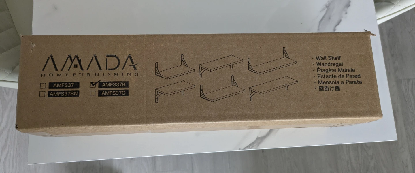 AMADA HOMEFURNISHING AMFS37B Wall Shelves Set of 6 — Black