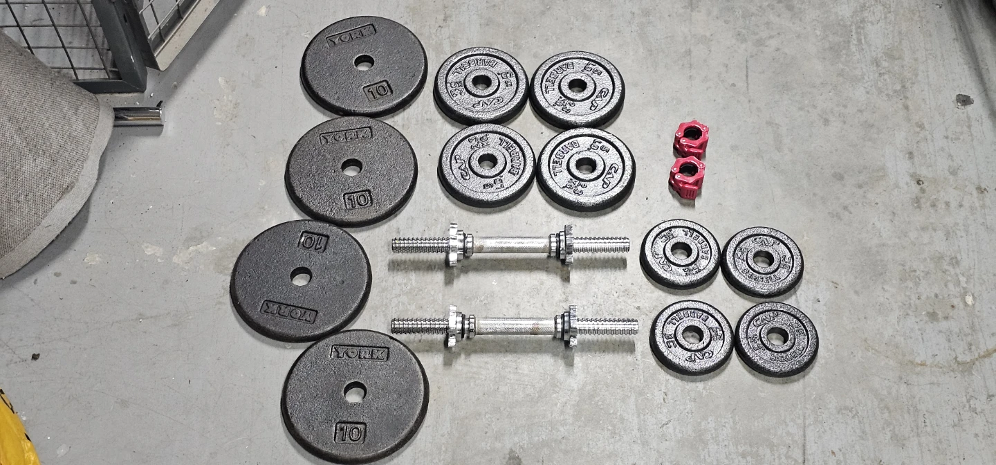 Adjustable Dumbbell Set - 1-Inch Standard Plates - 70 lb Total