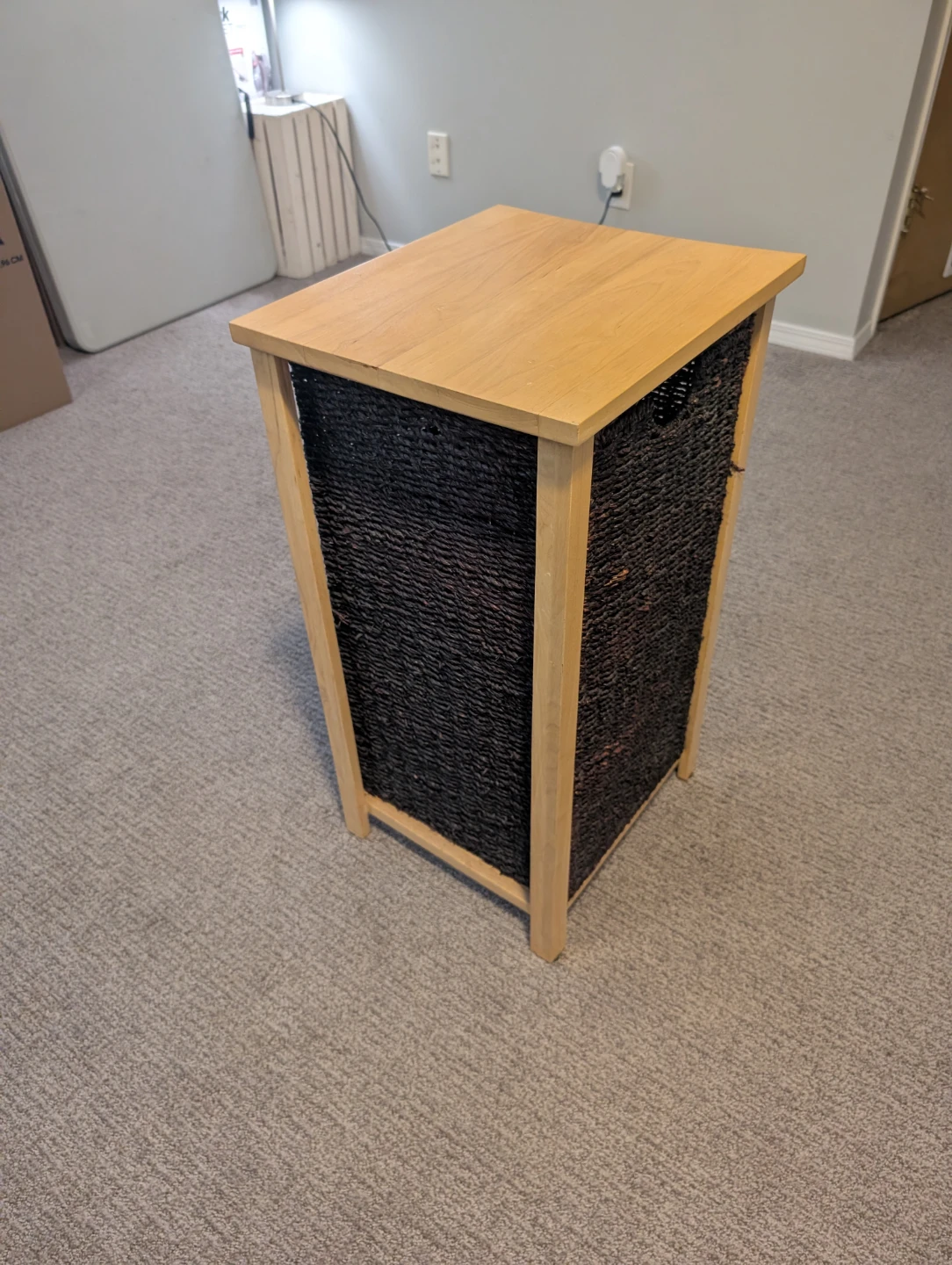 Wooden Side Table with Woven Basket - photo 2