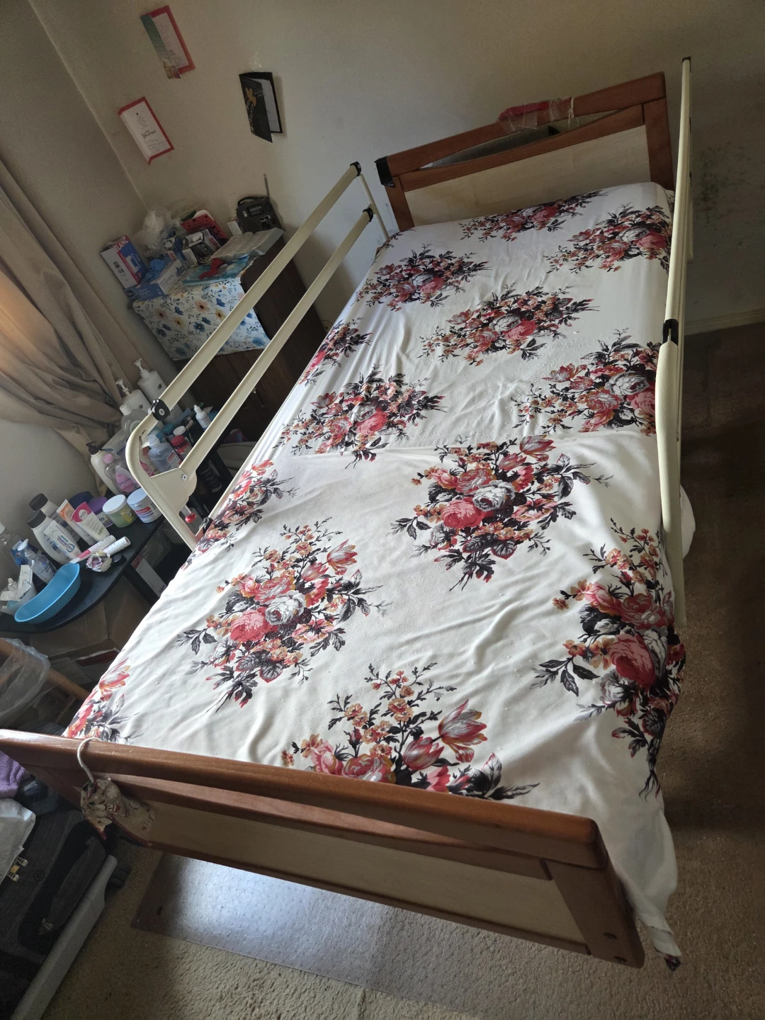 Adjustable Bed with rails