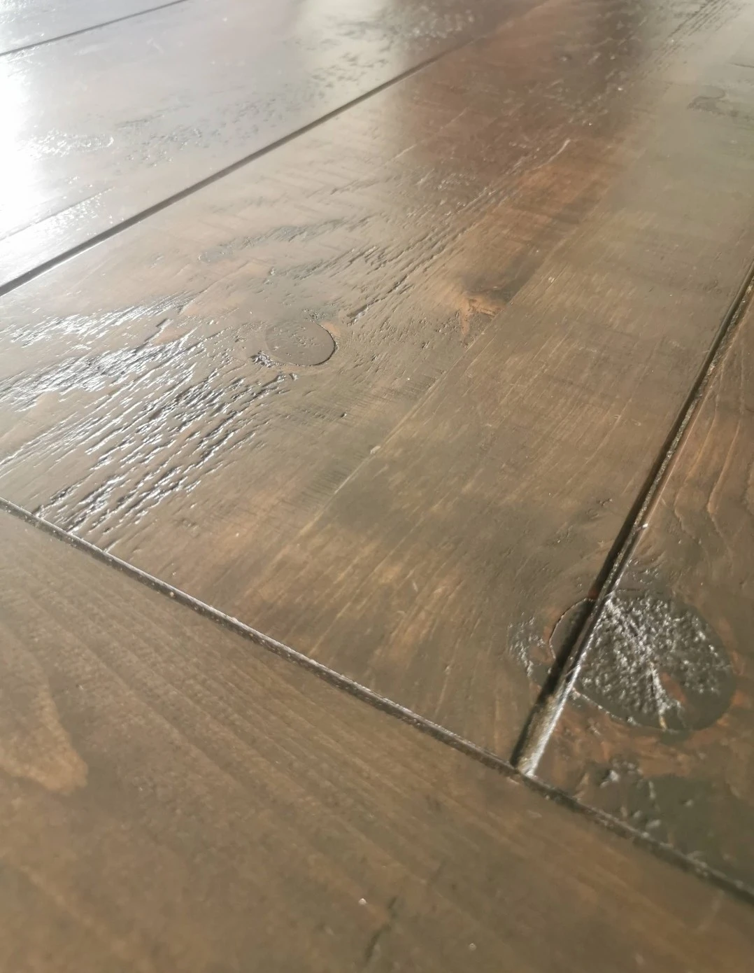 Solid Wood Dining Table - Dark Brown - photo 3