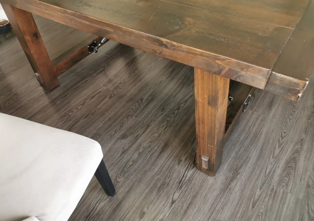 Solid Wood Dining Table - Dark Brown - photo 5