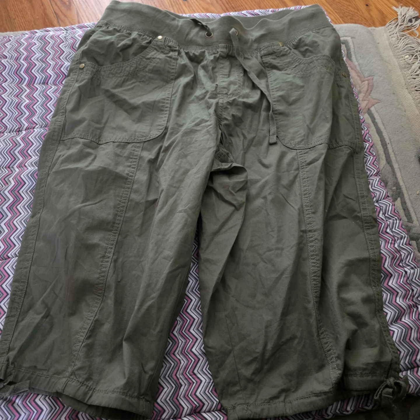 myStyle Women's Cargo Capris - Olive Green XL/TG⚽