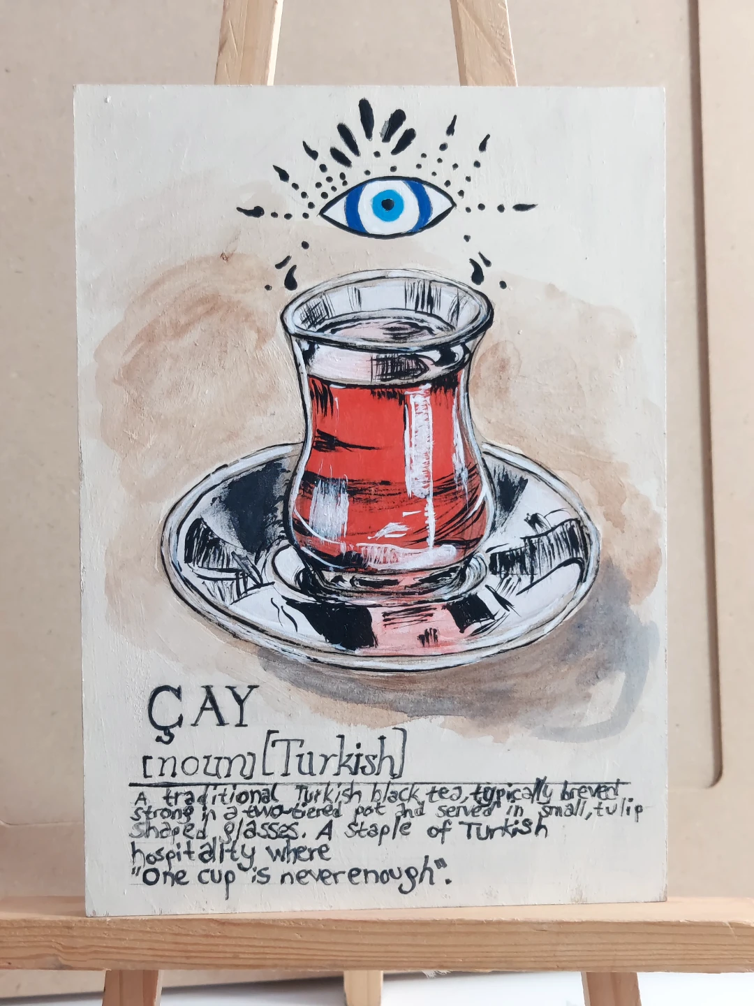 ÇAY "Turkish" acrylic painting on MDF