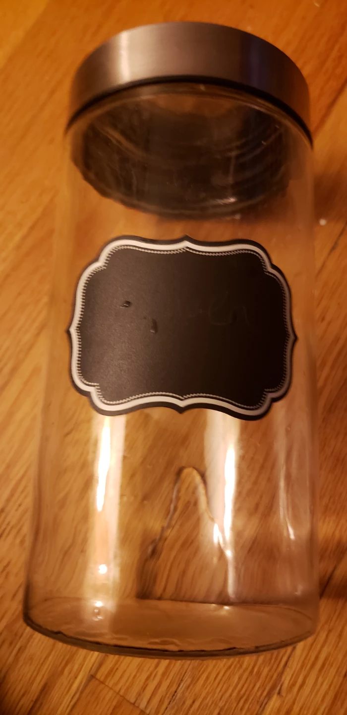 Glass Canister with Metal Lid and Chalkboard Label - photo 2