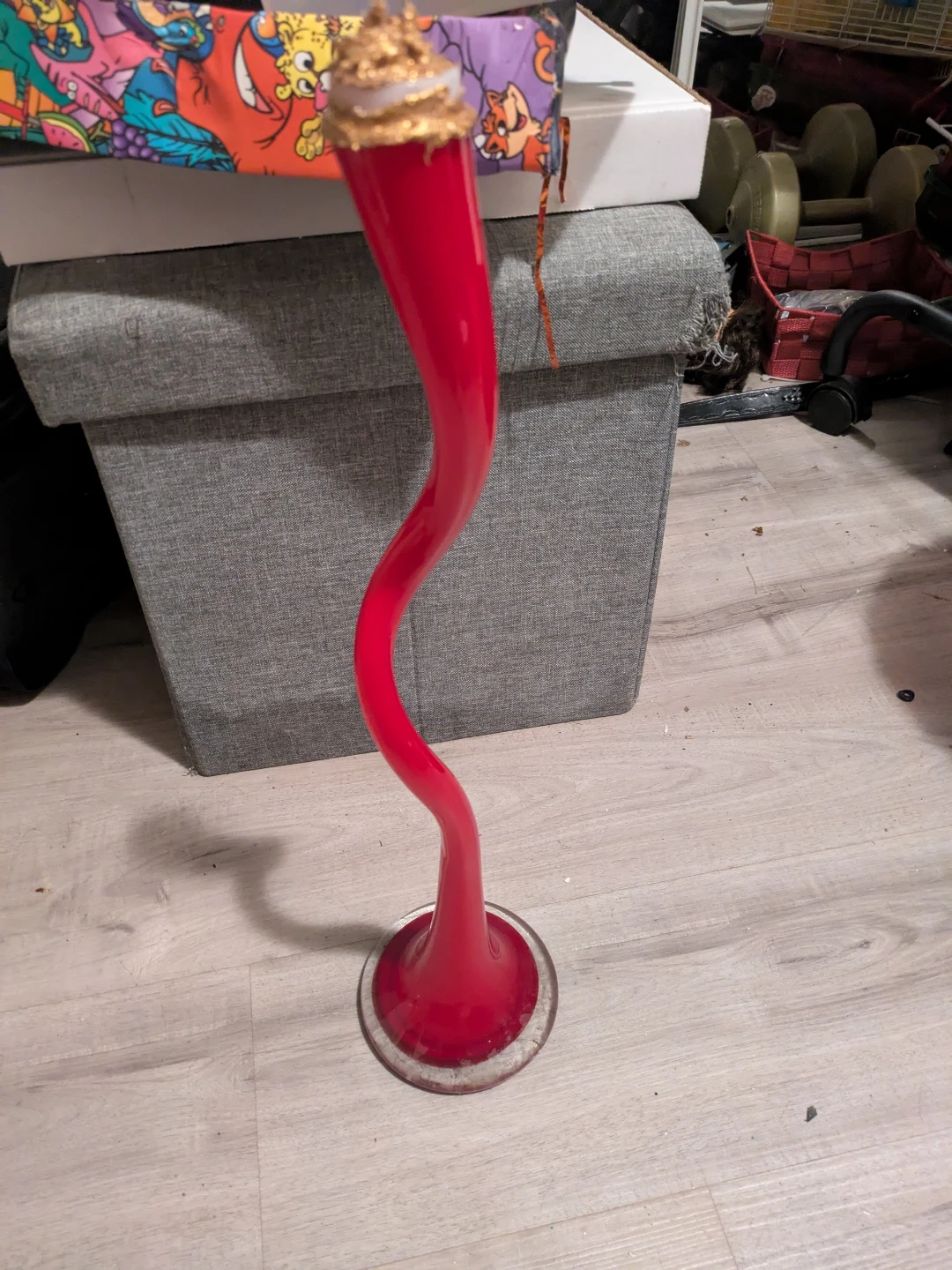 Red Swirl Glass Vase - photo 4