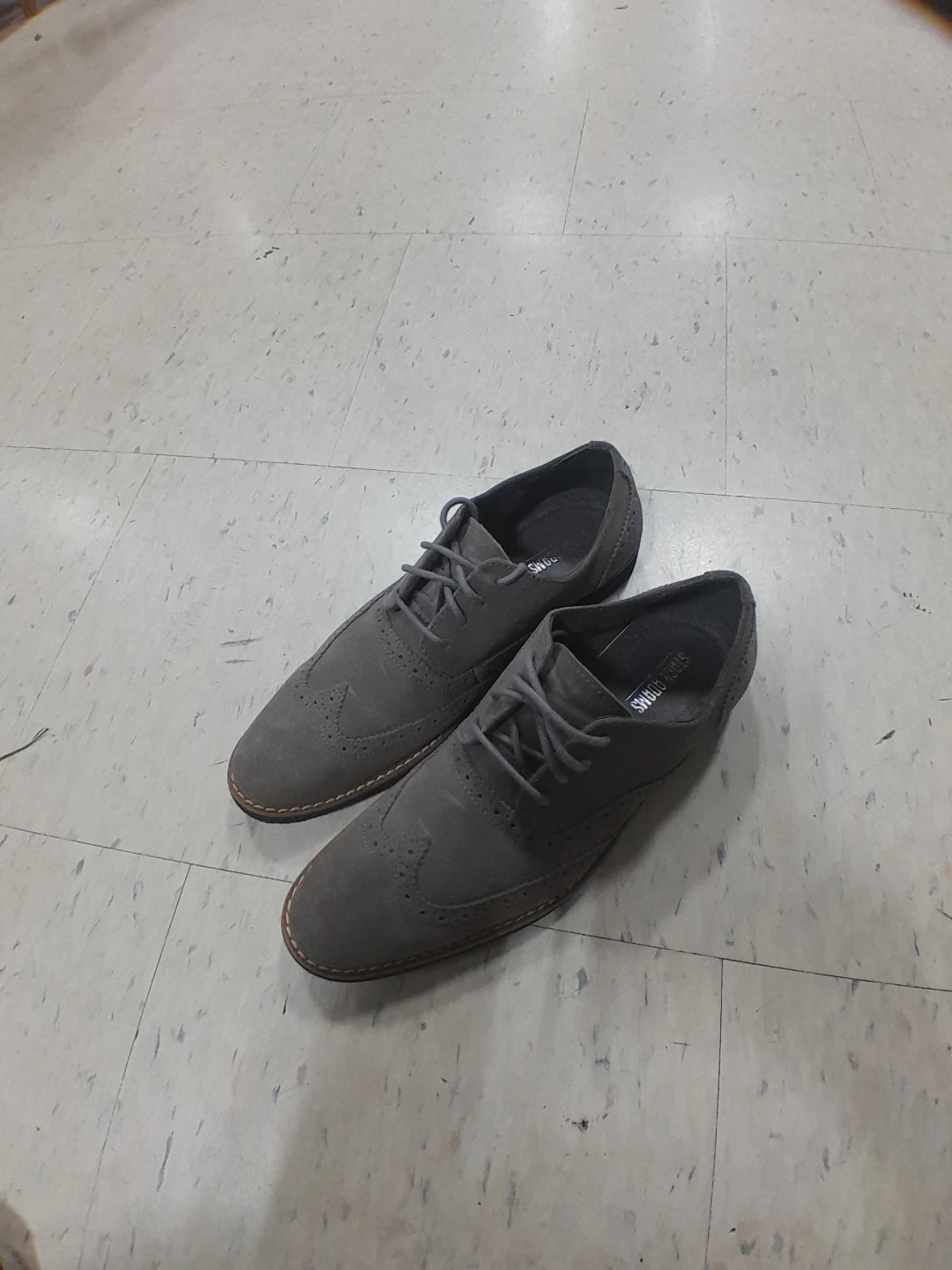 Men's Grey Suede Wingtip Brogue Shoes Men's Size 9 - photo 3