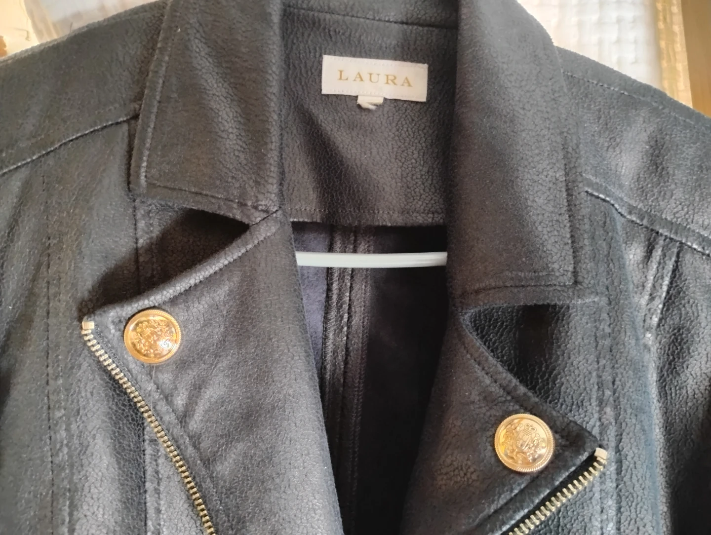 Laura Black Faux Leather Biker Jacket - photo 2