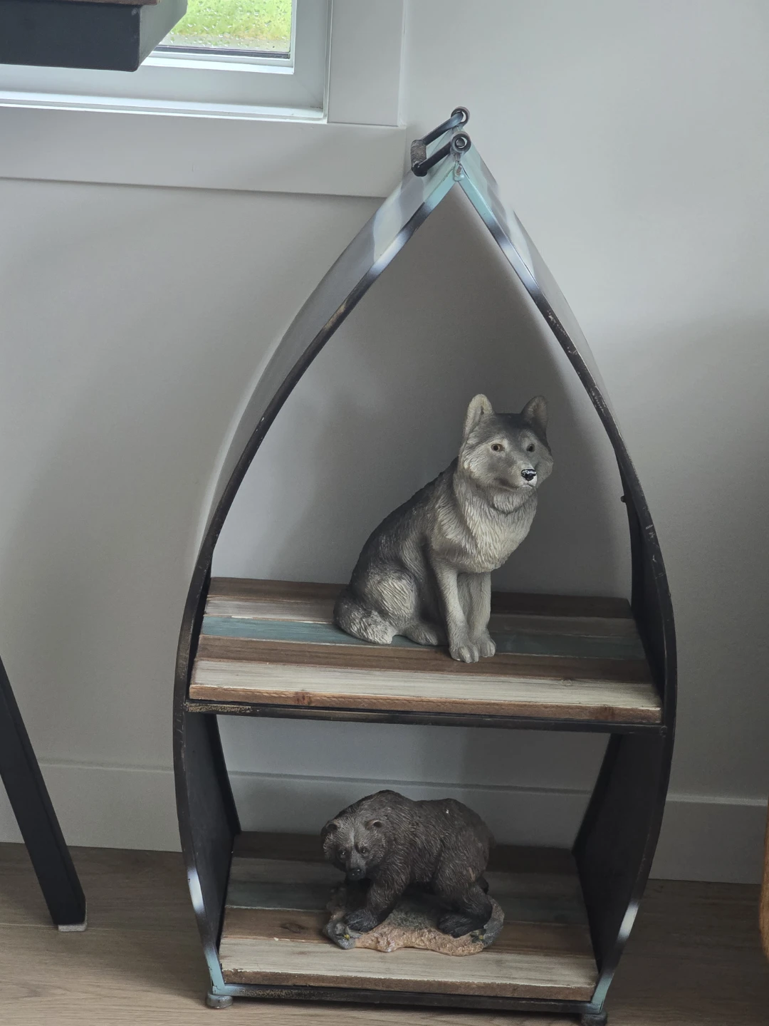 URBAN BARN RUSTIC METAL and WOOD SHELF 26IN