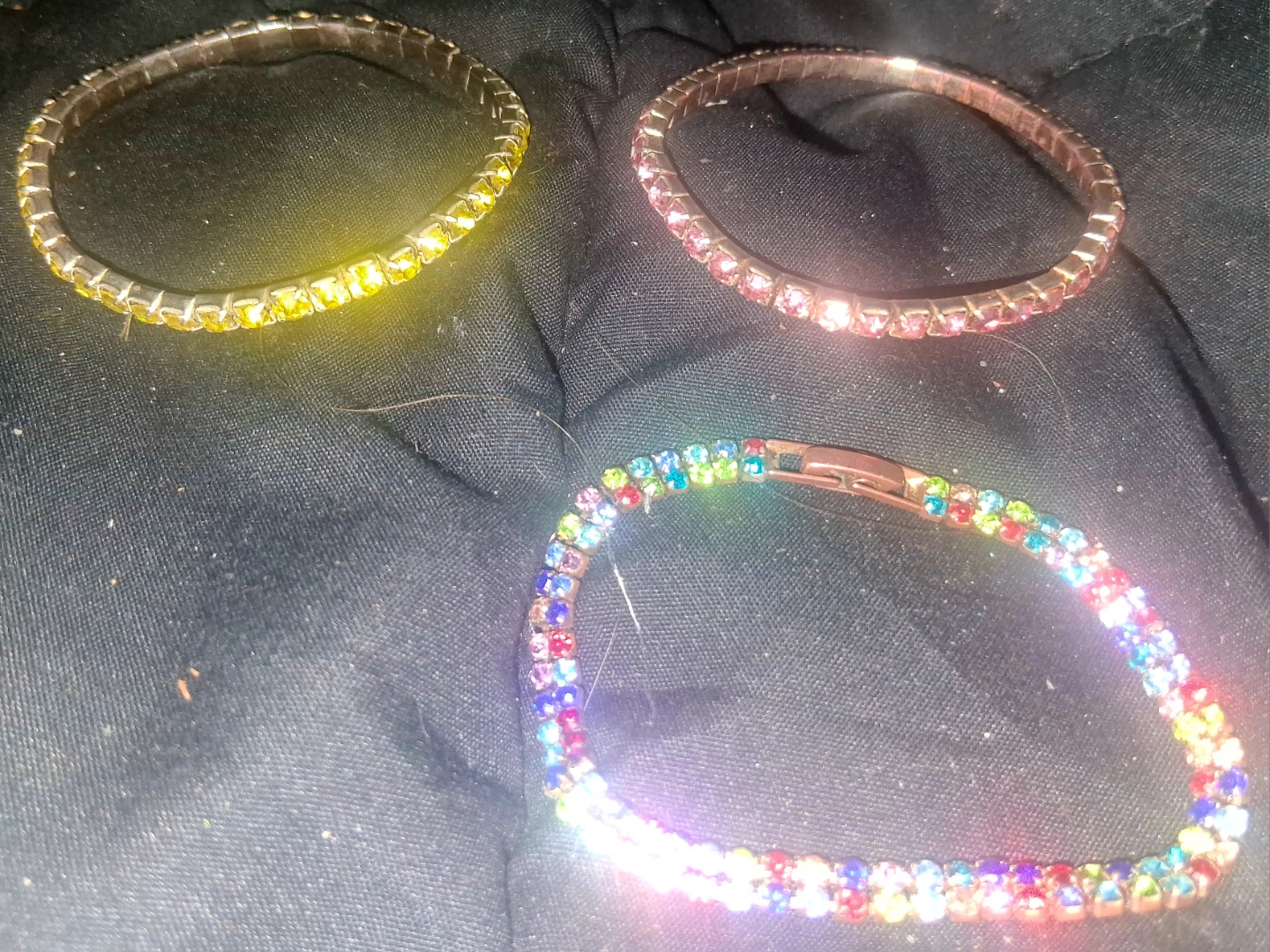 4 Stackable Rhinestone Bracelets - photo 2
