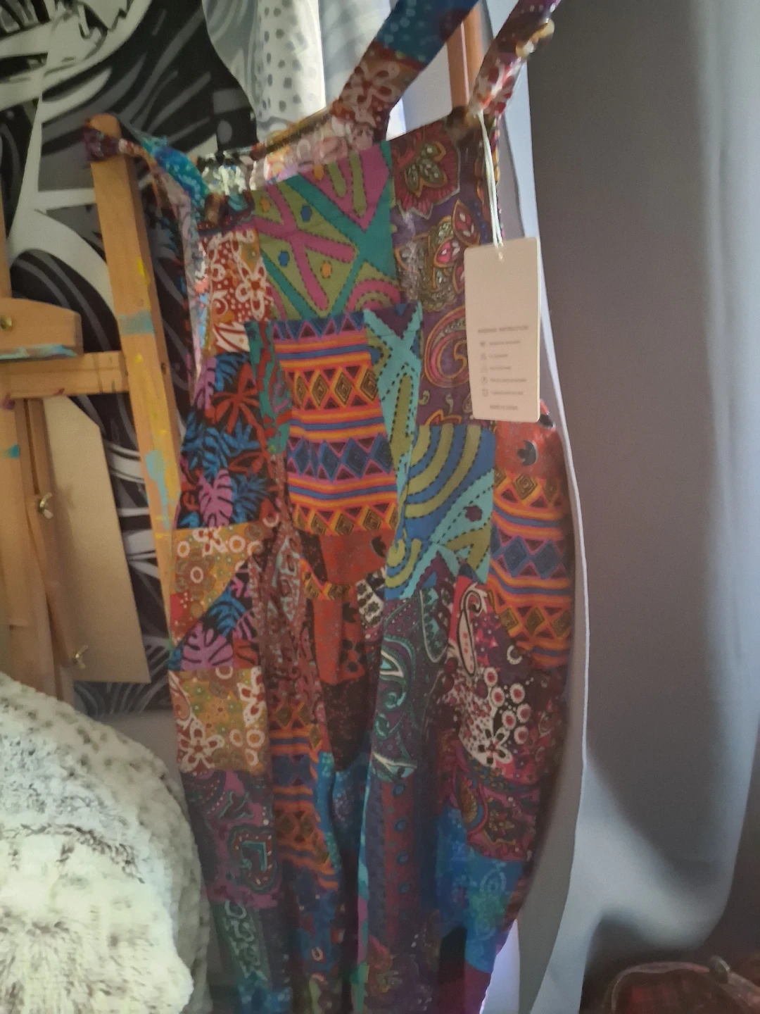 Bohemian Patchwork Print Pants Pantalon