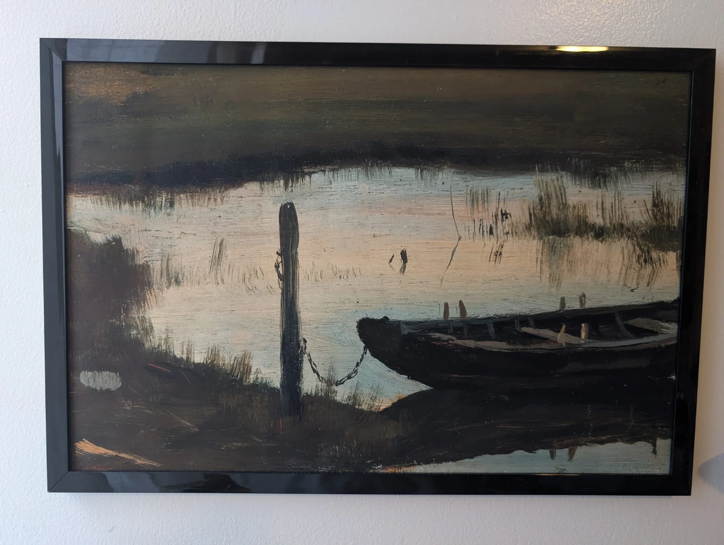 Vintage Wall Tapestry with Gondola Scene and Metal Hanger - photo 5