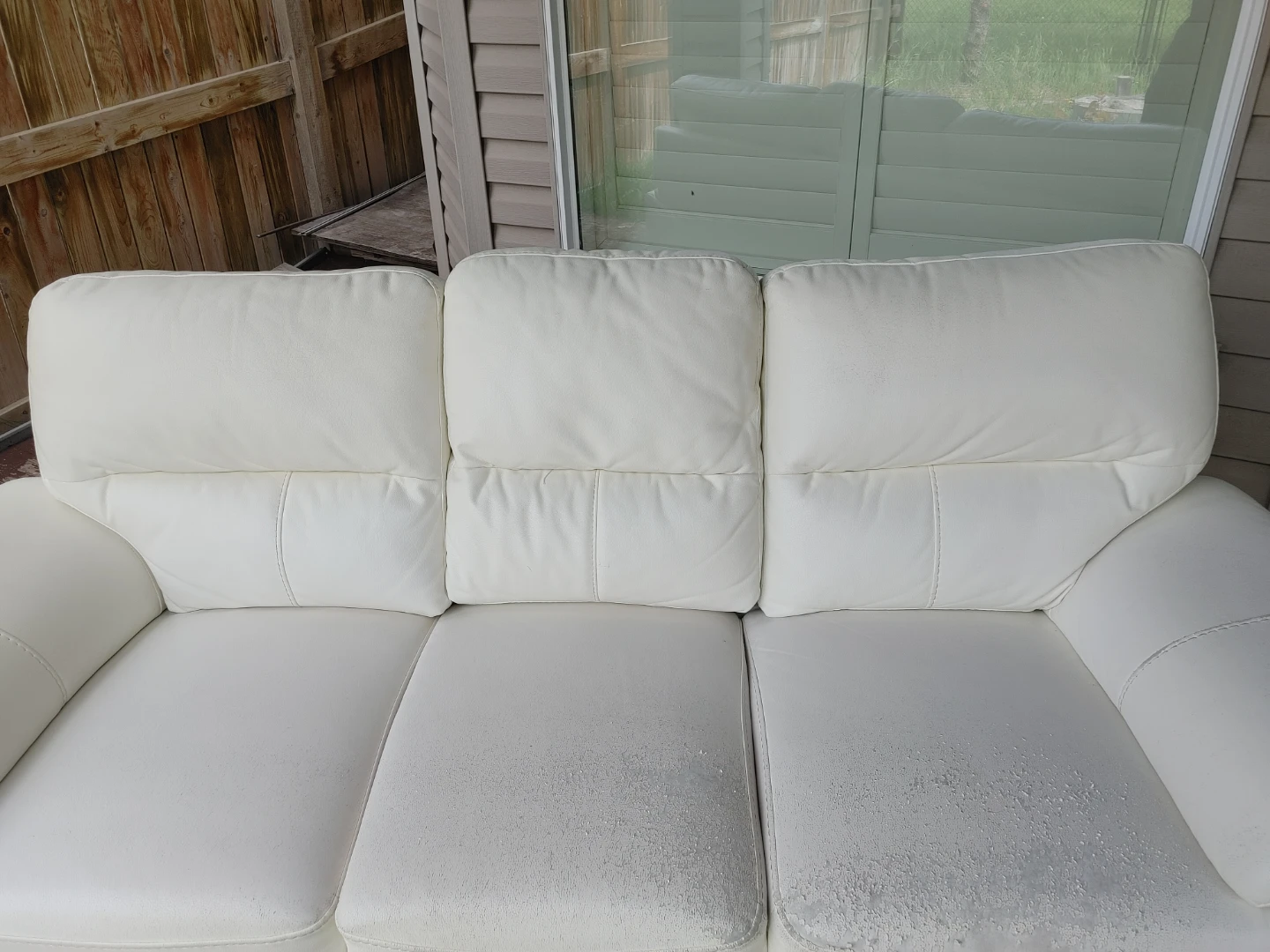 White Faux Leather Sofa - photo 2