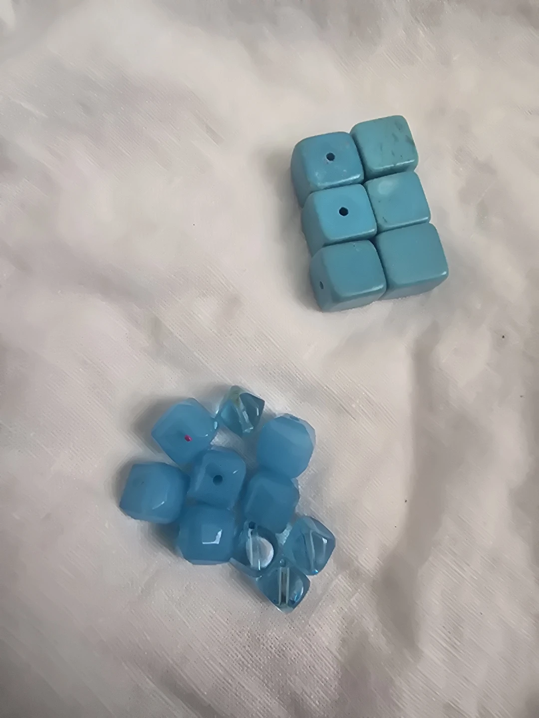 Turquoise and Blue Glass Beads with Spacer Charms