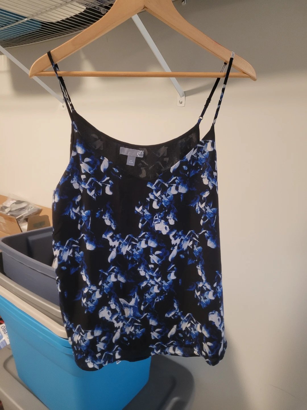 Sears Black & Blue Floral Cami Top