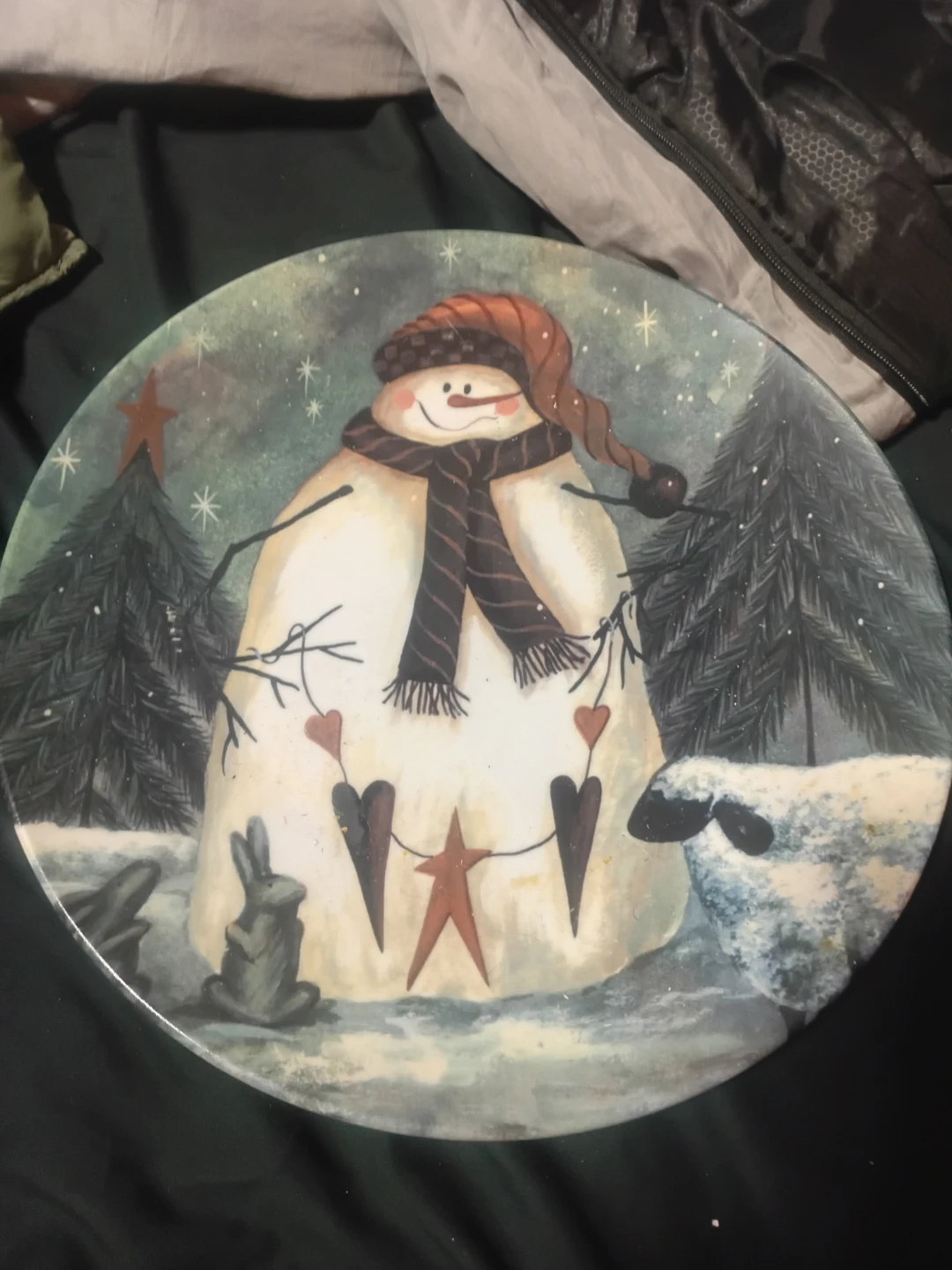 Decorative Plate - Snowman Design