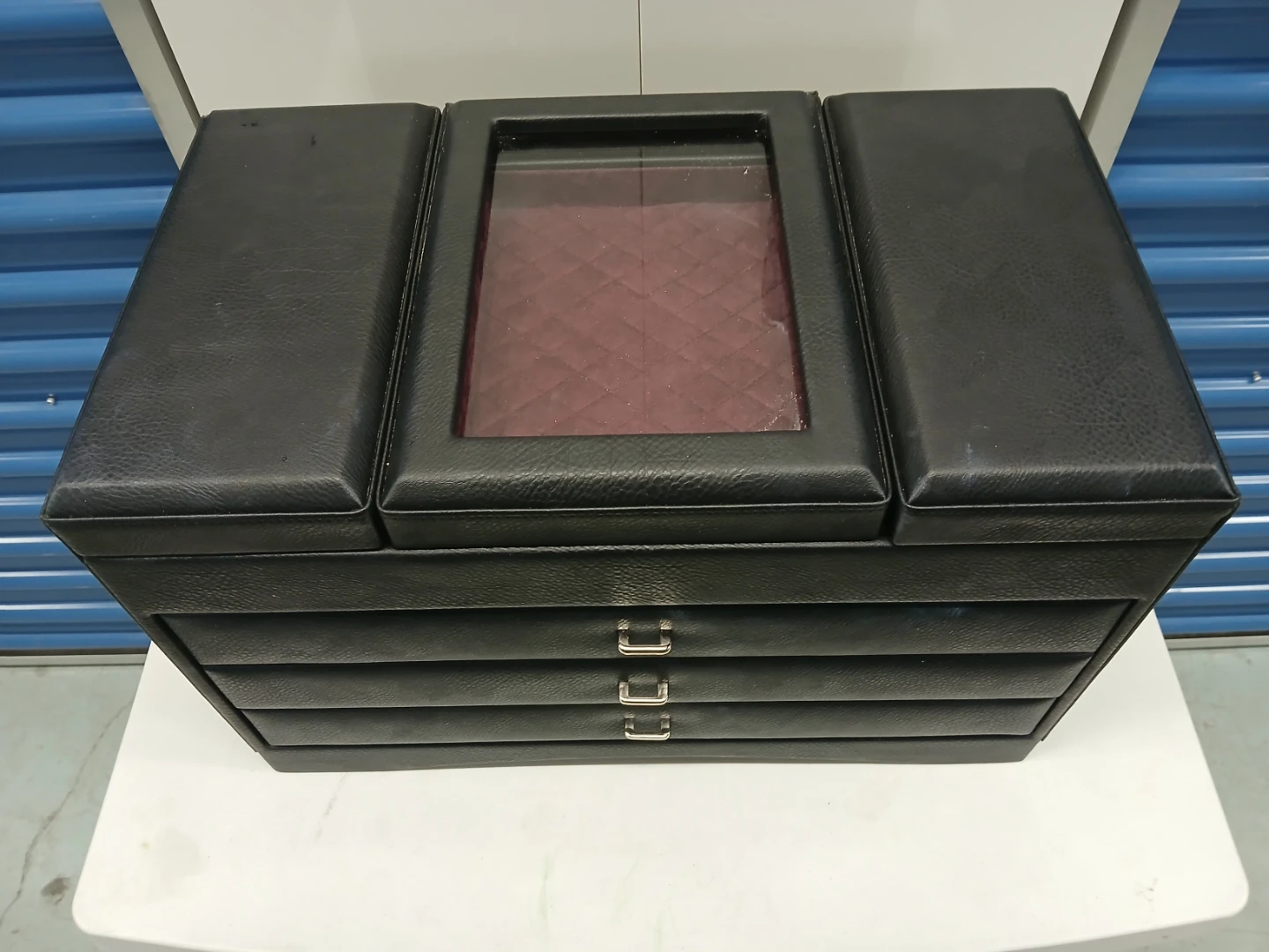 Leather Jewelry Box Organizer with Mirror - photo 3