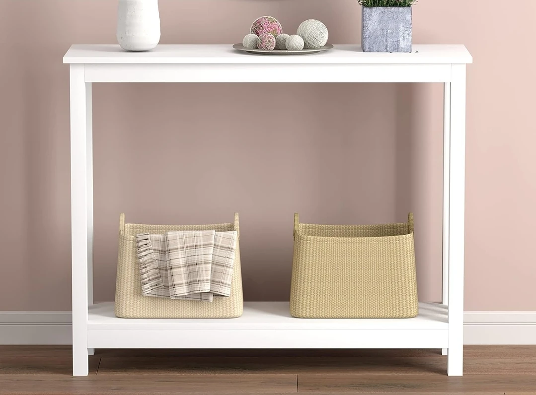 White Console Table with Shelf