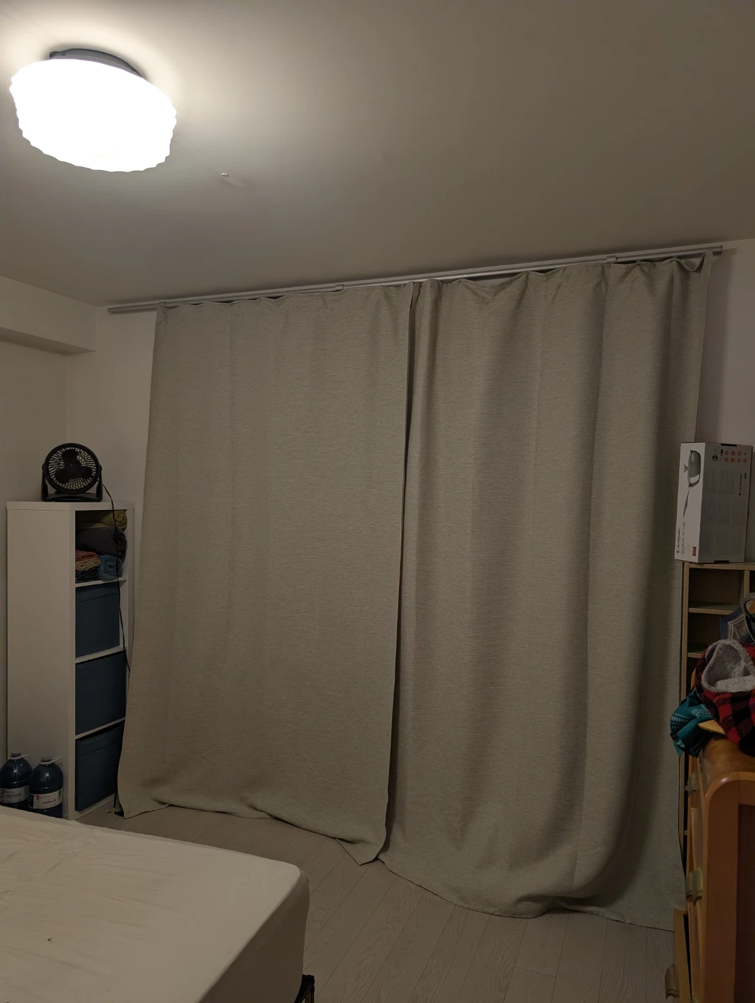 Free! Blackout curtains and wall mounted curtain rail