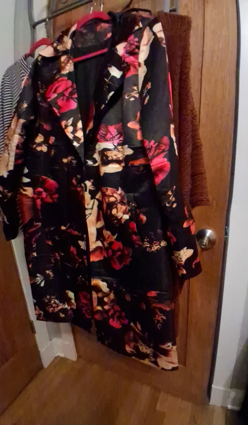 Floral Print knee length dinner coat