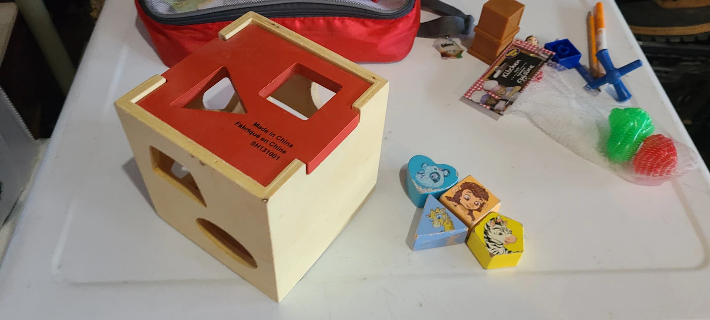 Wooden blocks and hole