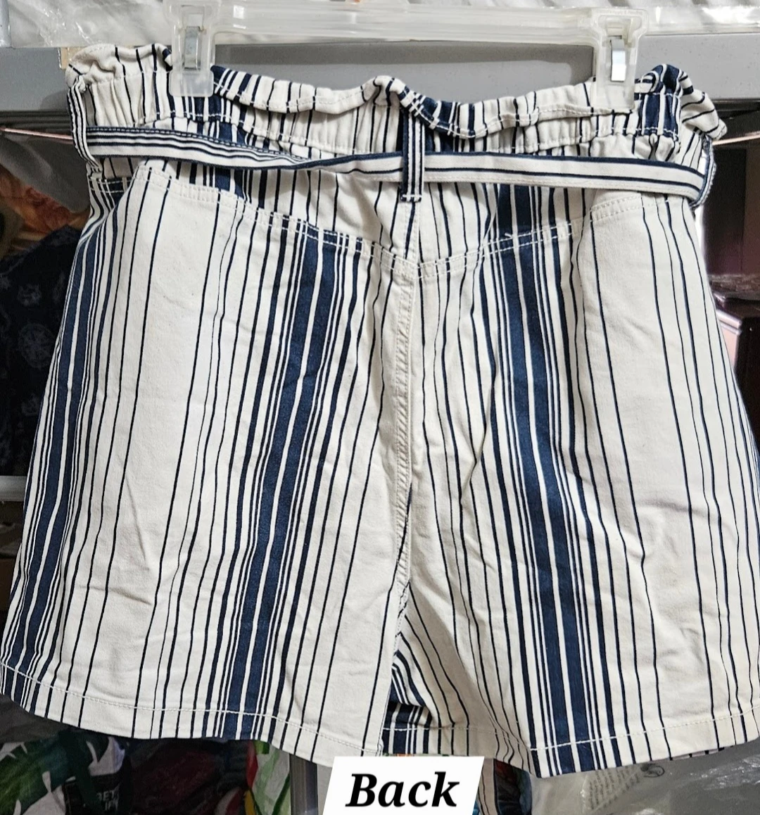 Time and Tru Striped Paperbag Waist Shorts Size 20 - photo 2