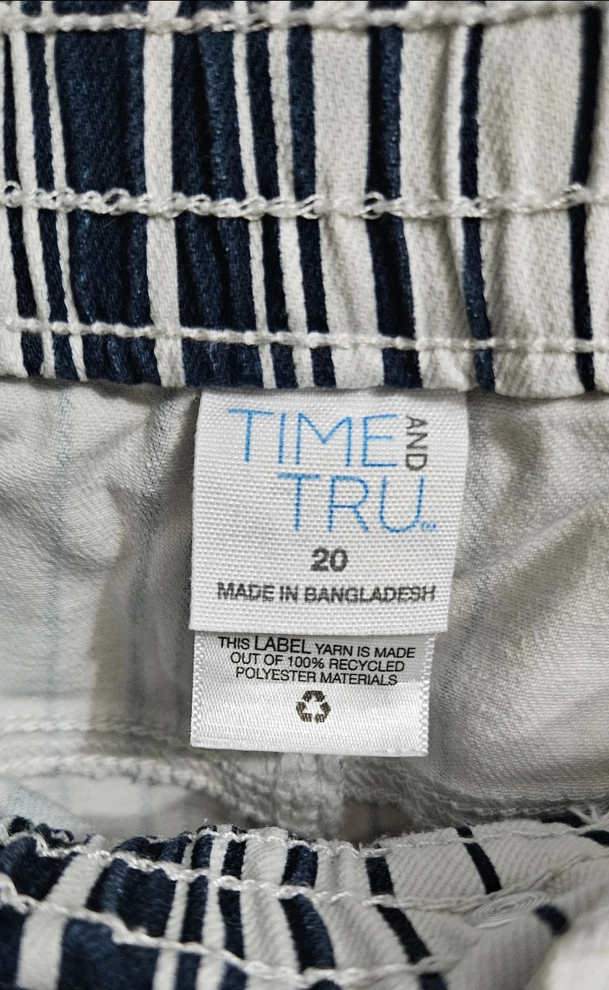Time and Tru Striped Paperbag Waist Shorts Size 20 - photo 3