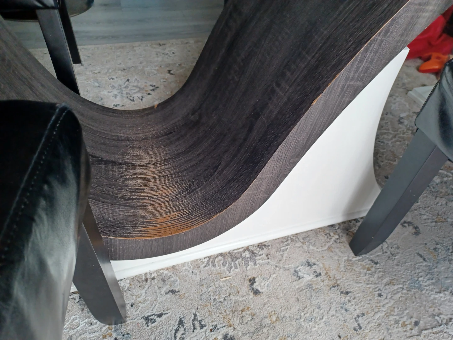 Glass Top Dining Table with Curved Base - photo 3