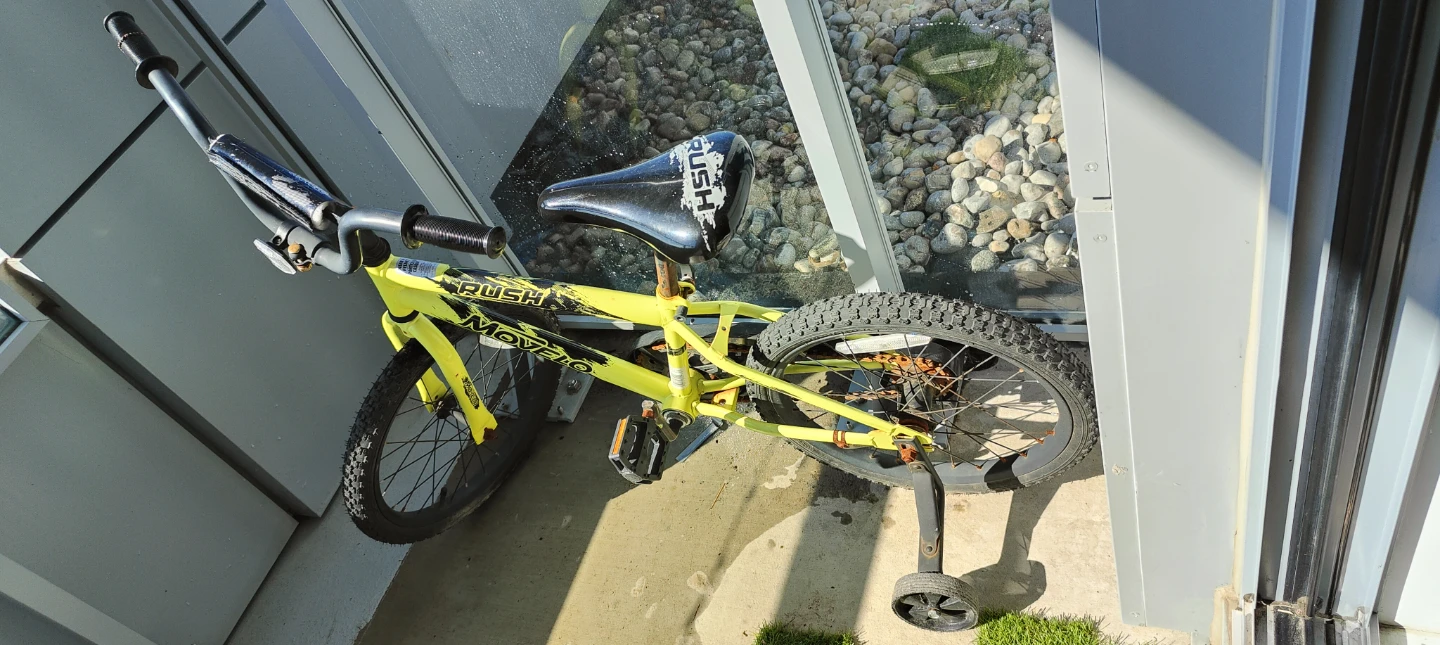 Yellow BMX Bike with Training Wheels