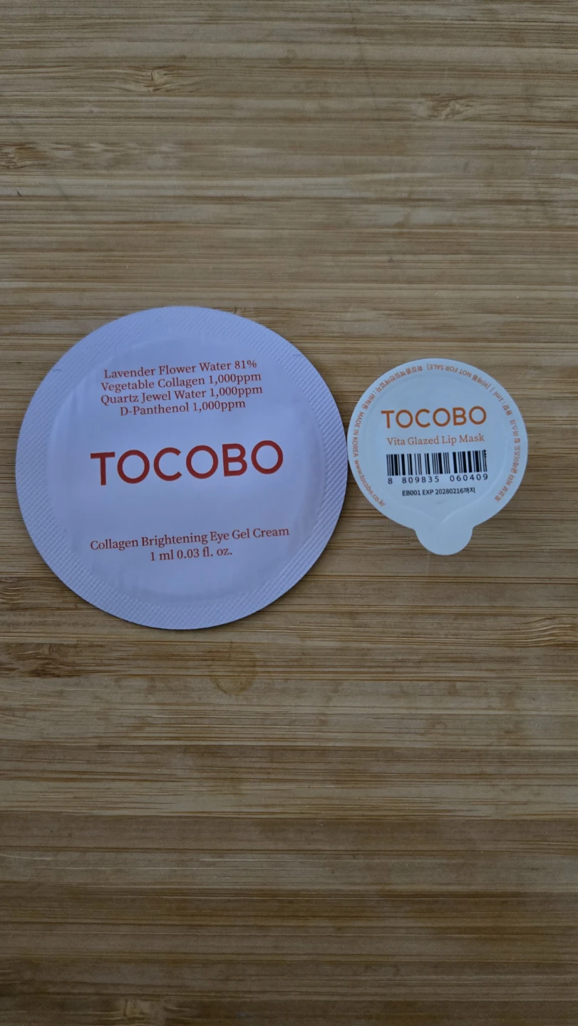 TOCOBO Collagen Eye Gel Cream & Lip Mask Samples ⚽