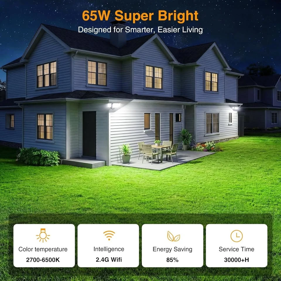 65W Smart WiFi Flood Light - Black - photo 5