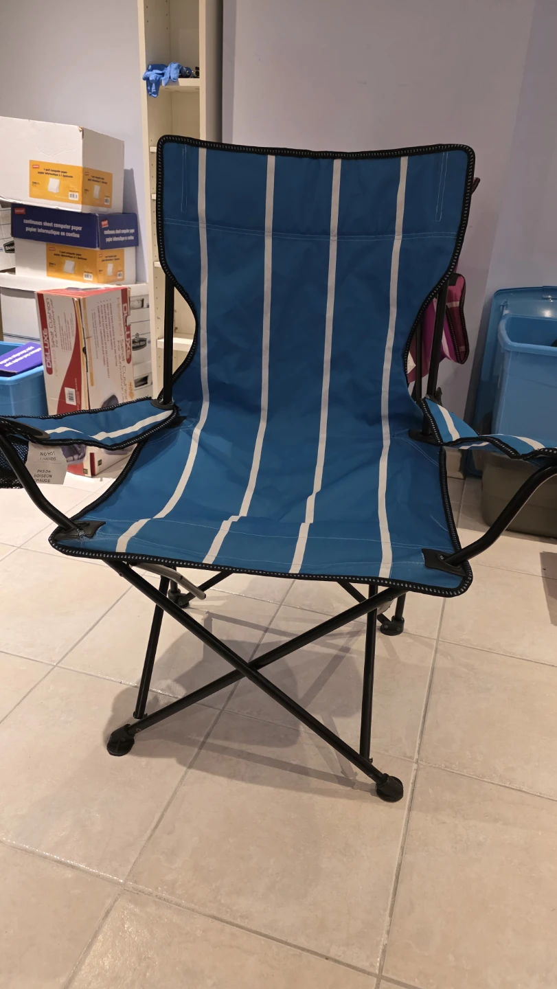 Blue Striped Camping Chair