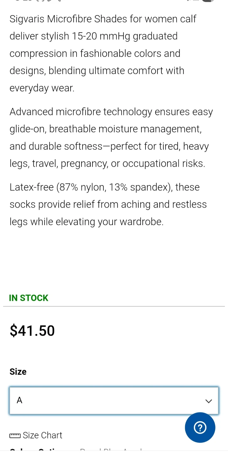 Sigvaris Women's Compression Socks Calf Length 15 20mmHg Size A - photo 5