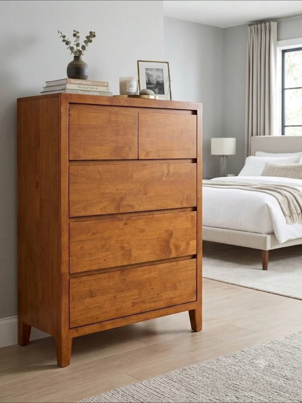 ​🪵 Solid Wood Mid-Century Highboy Dresser – FREE DELIVERY