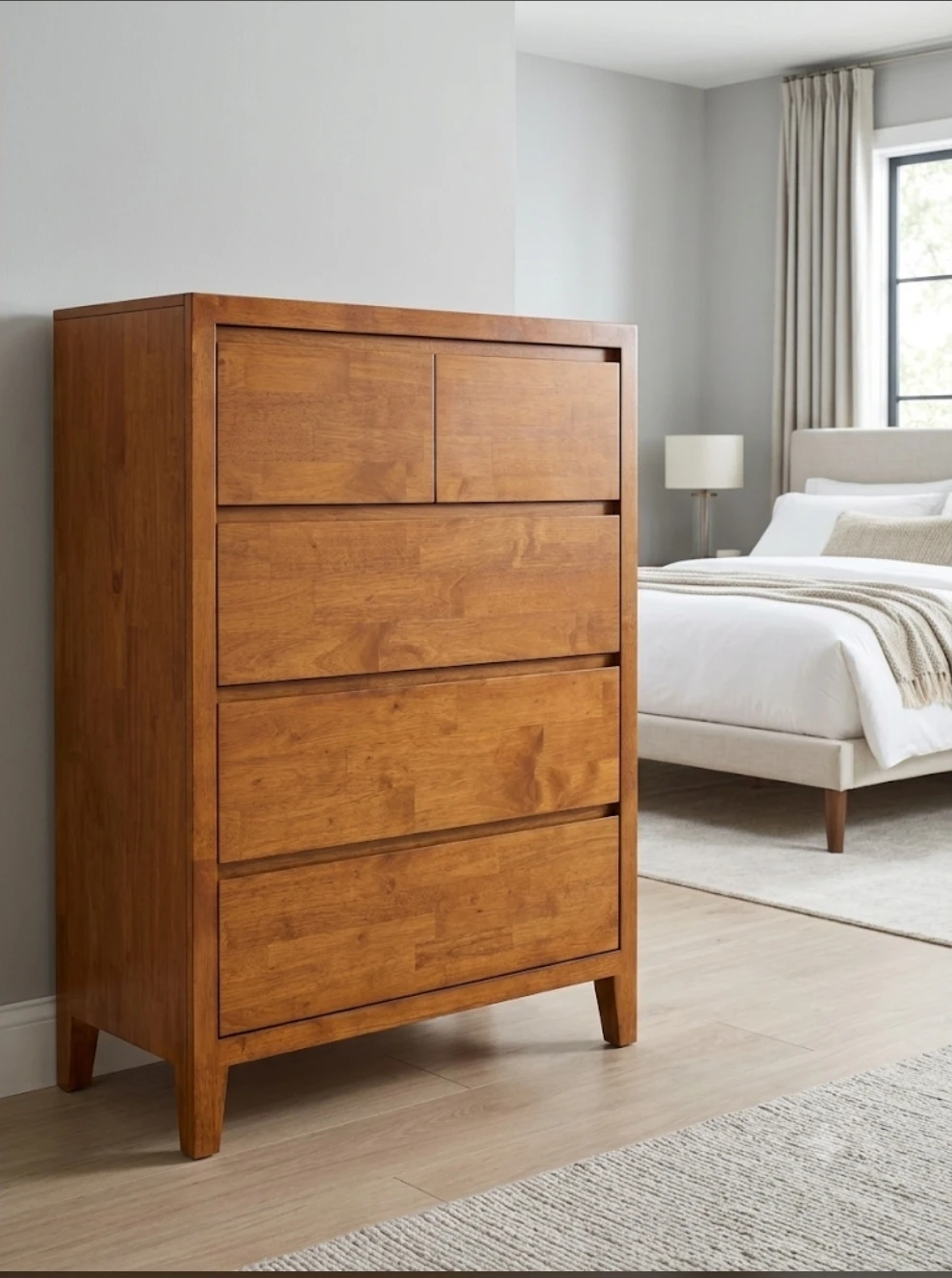 ​🪵 Solid Wood Mid-Century Highboy Dresser – FREE DELIVERY - photo 2