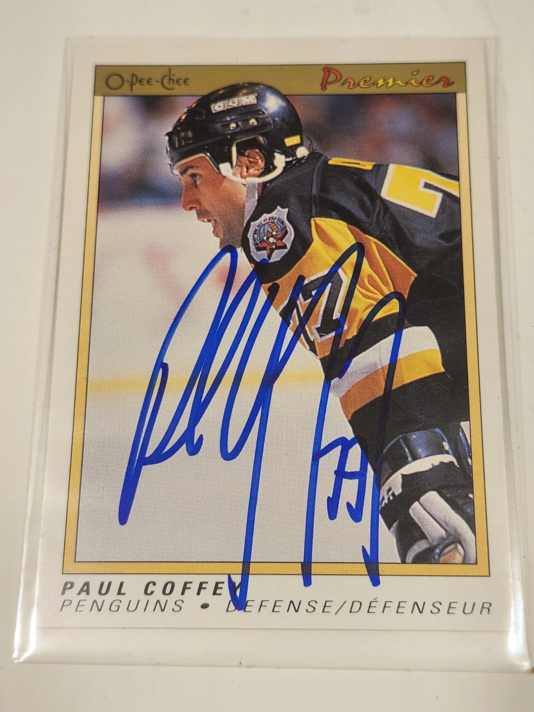 O-Pee-Chee Premier Paul Coffey Autographed Hockey Card