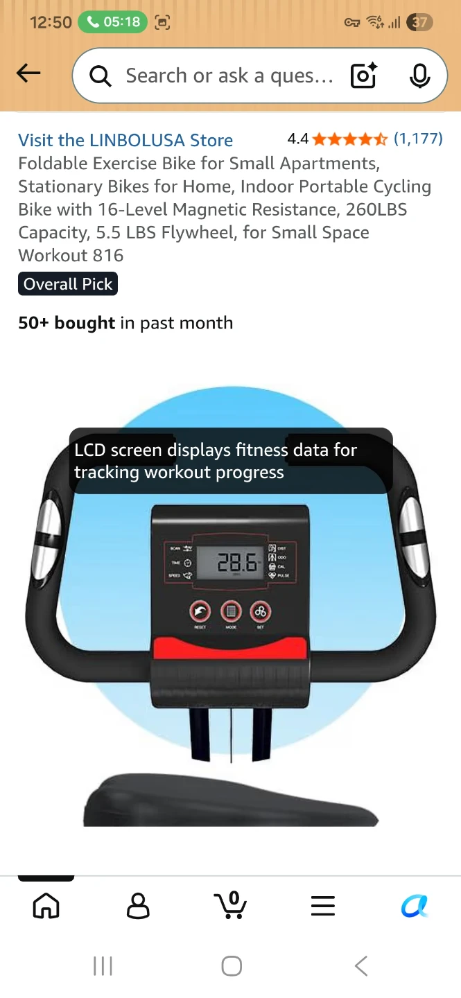 $40 Almost New LINBOLUSA Foldable Exercise Bike - photo 3