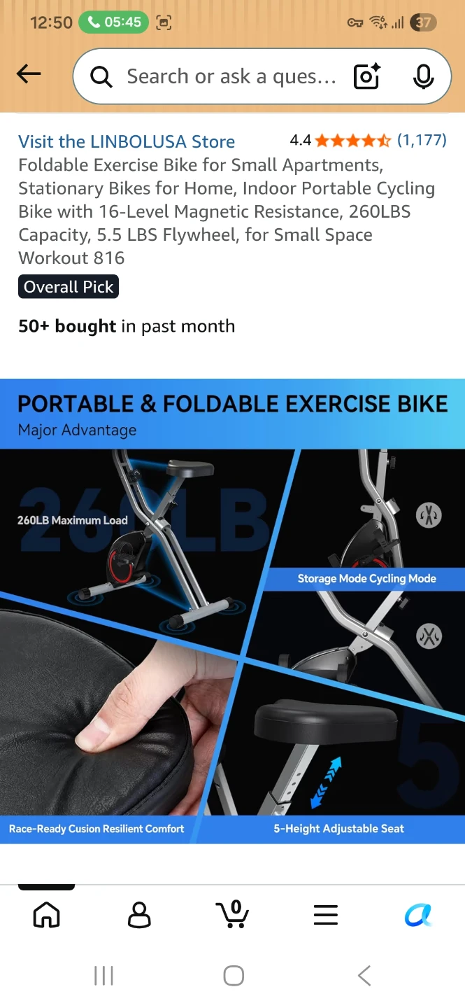 $40 Almost New LINBOLUSA Foldable Exercise Bike - photo 5