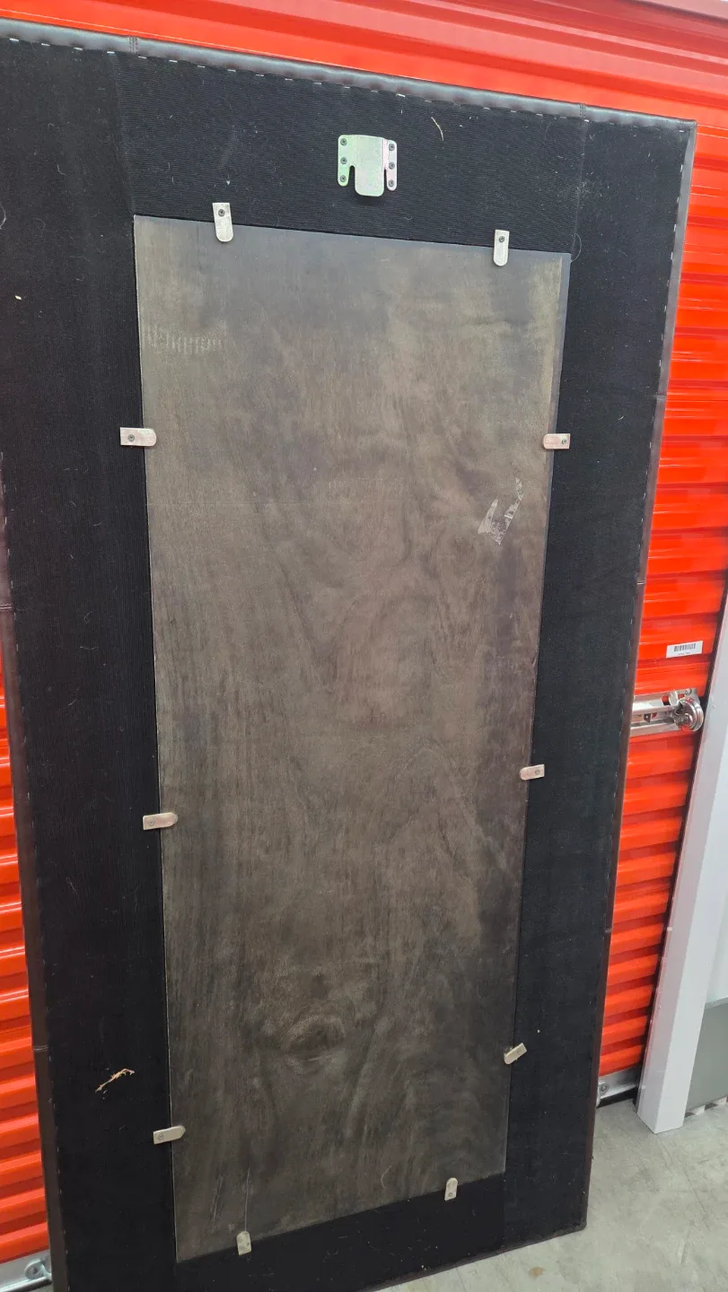 Tall Framed Mirror - Dark Brown Faux Leather - photo 2