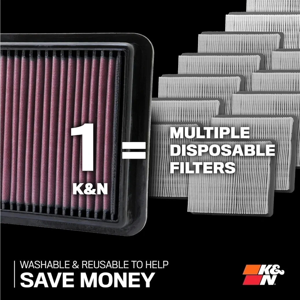 K&N Engine Air filter, Washable & Reusable 33-2281 - photo 5