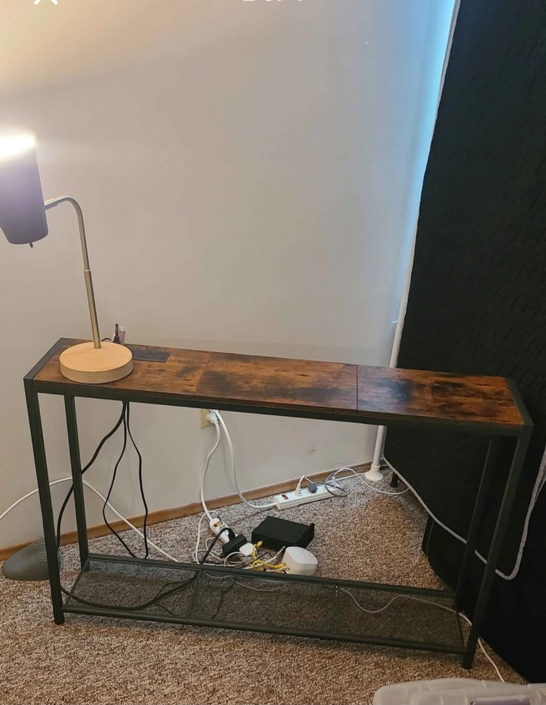 MAHANCRIS Sofa Table with Power Outlet and USB Ports