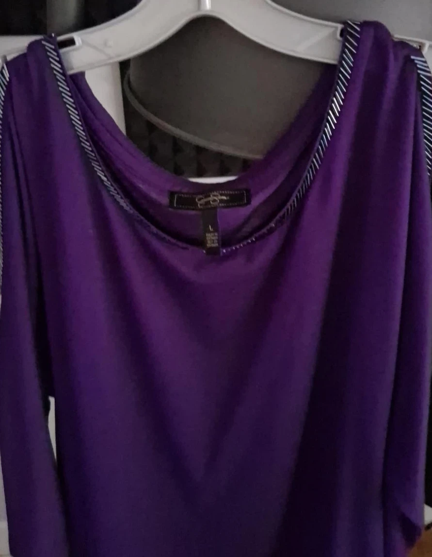 Purple Cold Shoulder Top by Jessica Simpson - Size L - photo 2