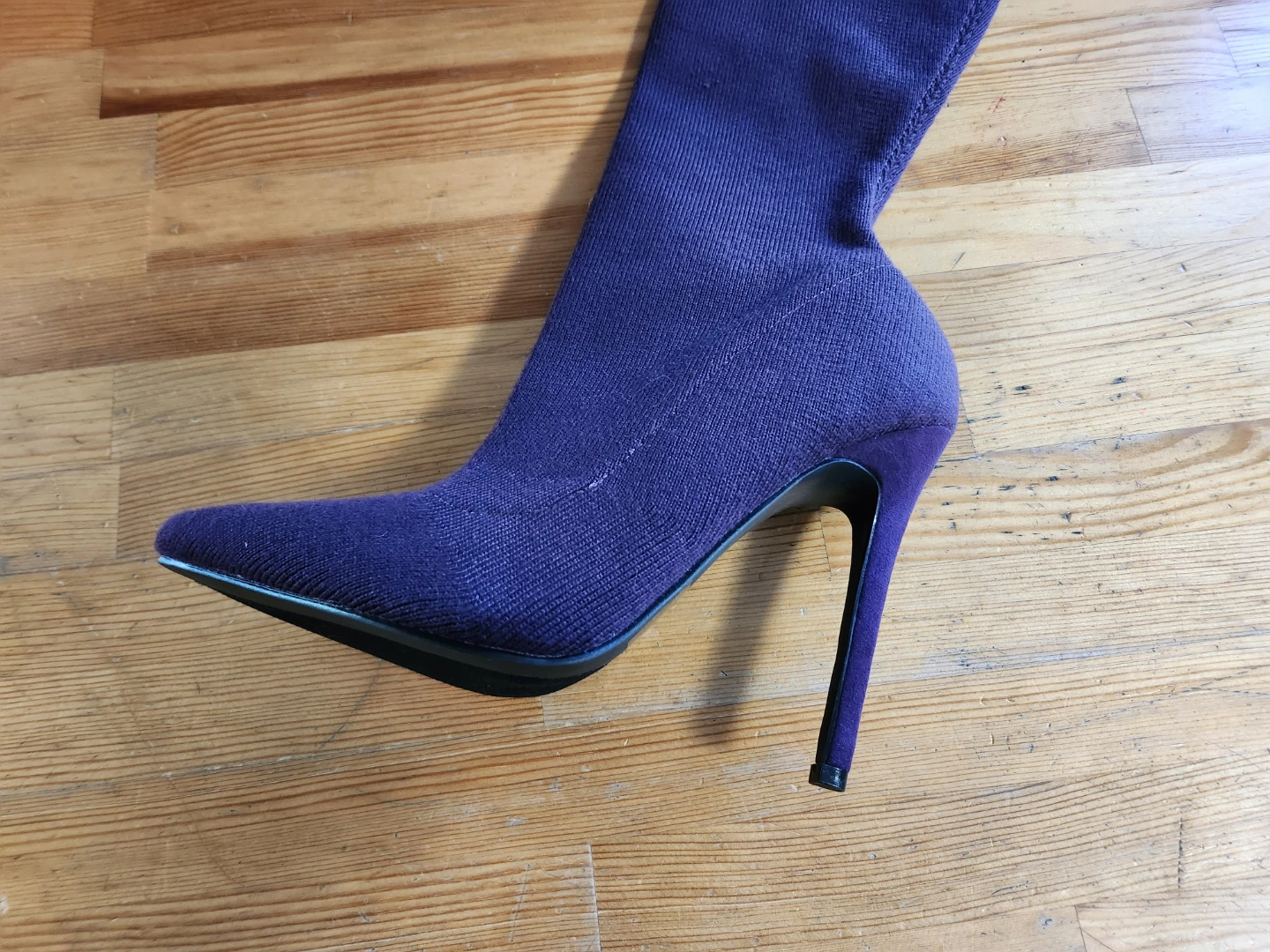 Veronique Purple Knit Over-the-Knee Stiletto Boots- (Size 6 US) - photo 3