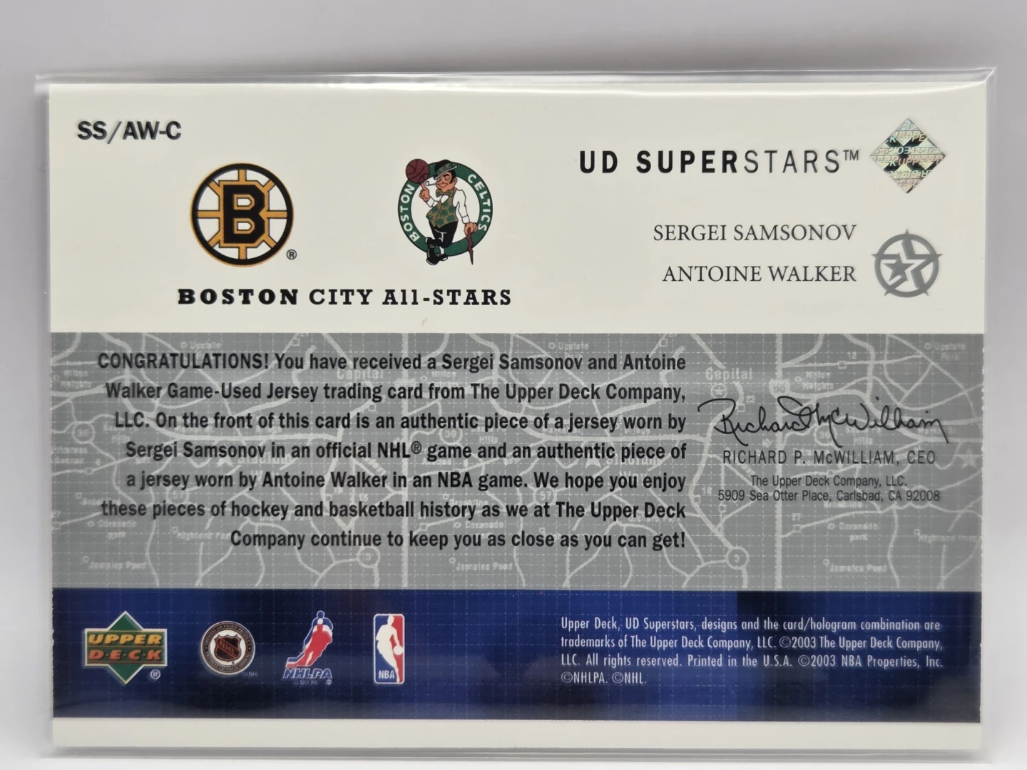 2002-03 UD Superstars City All-Stars Dual Jersey Card - photo 3