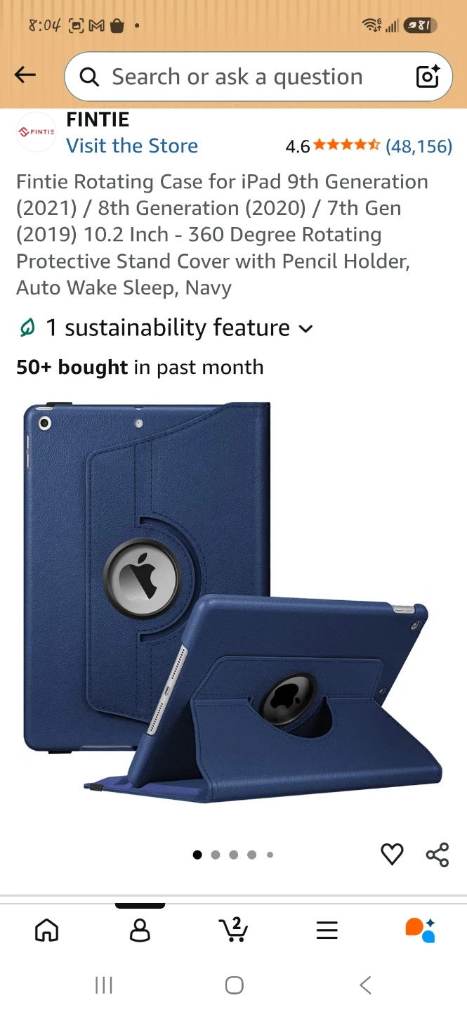 Rotating Case for iPad 9th/8th/7th Gen 10.2-inch